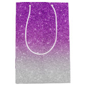 Roze glitterpatroon medium cadeauzakje (Voorkant)