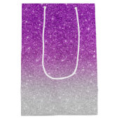 Roze glitterpatroon medium cadeauzakje (Achterkant)
