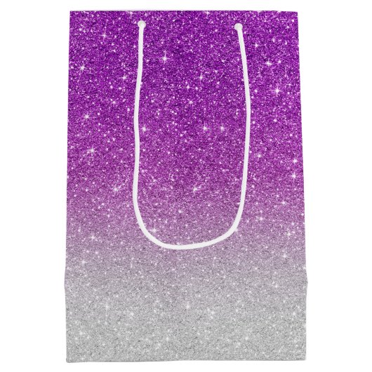 Roze glitterpatroon medium cadeauzakje (Achterkant)