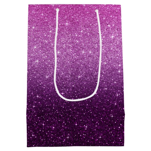 Roze glitterpatroon medium cadeauzakje (Achterkant)