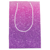 Roze glitterpatroon medium cadeauzakje (Voorkant)