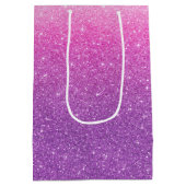 Roze glitterpatroon medium cadeauzakje (Achterkant)