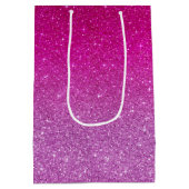 Roze glitterpatroon medium cadeauzakje (Achterkant)