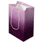 Roze glitterpatroon medium cadeauzakje (Voorkant Gekanteld)