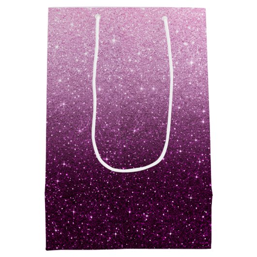 Roze glitterpatroon medium cadeauzakje (Achterkant)