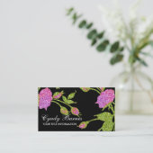 Roze glitterroze rozen op elke kleur visitekaartje (Staand voorkant)