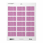 Roze Glitters Chevron Breipatroon Print Etiket (Full Sheet)