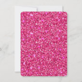 Roze glitters emoji uitnodiging (Achterkant)