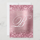 Roze Glitters en Geborstelde Folie 50e Verjaardag Kaart (Voorkant)