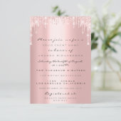 Roze Glitters Glans Roze Goud Bruidsfeest Sweet 16 Kaart (Staand voorkant)