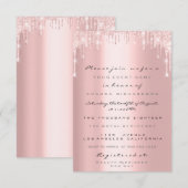Roze Glitters Glans Roze Goud Bruidsfeest Sweet 16 Kaart (Voorkant / Achterkant)