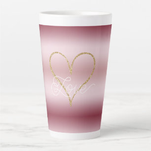 Roze Glitters Gouden Liefde Voor Altijd Latte Mok