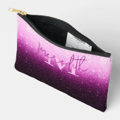 Roze glitters gradiënt gepersonaliseerd etui (Open)