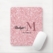 Roze glitters Initialen haar- en make-up Muismat (Met muis)