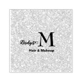 Roze glitters Initialen haar en make-up Rubberstempel (Afrduk)