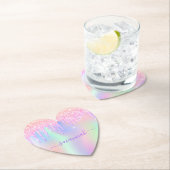 Roze glitters iriserende roze gouden regenboog ver kartonnen onderzetters (Insitu)