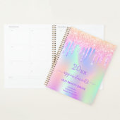 Roze glitters iriserende schoonheidssalon 2023 planner (Display)