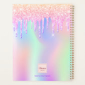 Roze glitters iriserende schoonheidssalon 2023 planner (Achterkant)