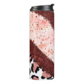 Roze Glitters Leopard Thermosbeker (Gedraaid links)