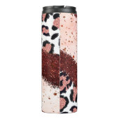 Roze Glitters Leopard Thermosbeker (Achterkant)