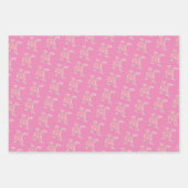 Roze glitters letter K Inpakpapier Vel (Voorkant)