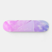 Roze glitters moderne naam gepersonaliseerd cool m persoonlijk skateboard (Horizontaal)