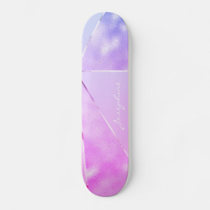 Roze glitters moderne naam gepersonaliseerd cool m persoonlijk skateboard
