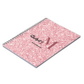 Roze glitters Monogram haar- en make-upset Notitieboek (Linkerzijde)