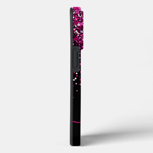 Roze Glitters Monogram & Naam Case-Mate iPhone Case (Achterkant / Rechts)