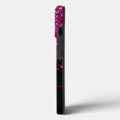 Roze Glitters Monogram & Naam Case-Mate iPhone Case (Achterkant / Links)