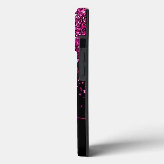 Roze Glitters Monogram & Naam Case-Mate iPhone Case (Achterkant / Links)