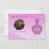 Roze Glitters Paris Geur Studio Sweet 16 Save The Date (Voorkant)