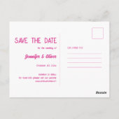 Roze Glitters Retro Disco Bal Afgeefdatum Opslaan Briefkaart (Achterkant)