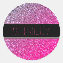 Roze glitters sticker of enveloppe verzegeling