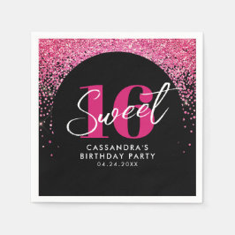 roze glitters Sweet Sixteen Birthday Party Servet