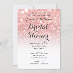 Roze glitters thema kaart