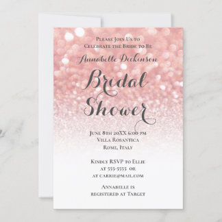 Roze glitters thema kaart