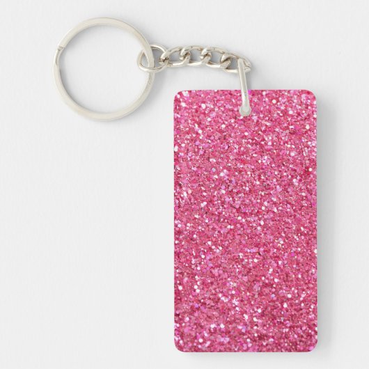Roze glitters uiterlijk, sleutelhanger (Voorkant)