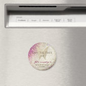 Roze Glitters Uitnodiging Sweet 16 Save the Date Magneet (Insitu (Vaatwasser))
