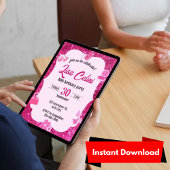 Roze glitters uitnodigingen voor bloemengirly verj