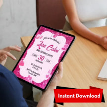 Roze glitters uitnodigingen voor bloemengirly verj