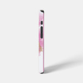 Roze glitters, vlinder & persoonlijke naam iPhone hoesje (Linkerkant)