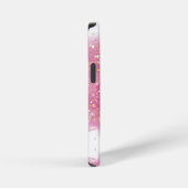 Roze glitters, vlinder & persoonlijke naam iPhone hoesje (Rechterkant)