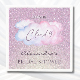 Roze Glitters Zij is op Cloud 9 Bruidsdouche Servet