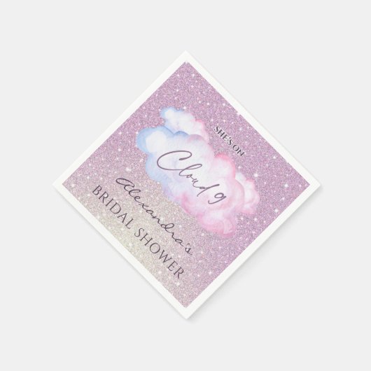 Roze Glitters Zij is op Wolk 9 Bruidsfeest Servet (Hoek)