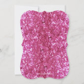 Roze glitters-zijde lint afstudeerfeest uitnodigin kaart (Achterkant)
