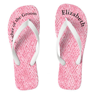 Roze glittersandalen met monogram voor moeder brui teenslippers