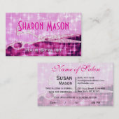 Roze glitterschaar afsprakenkaartje (Voorkant / Achterkant)