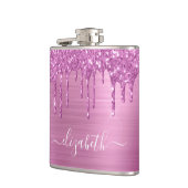 Roze glitterschijven, gebundeld heupfles (Links)