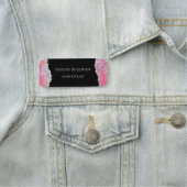 Roze glittersequentie in naamtag naamplaatje (In situ)